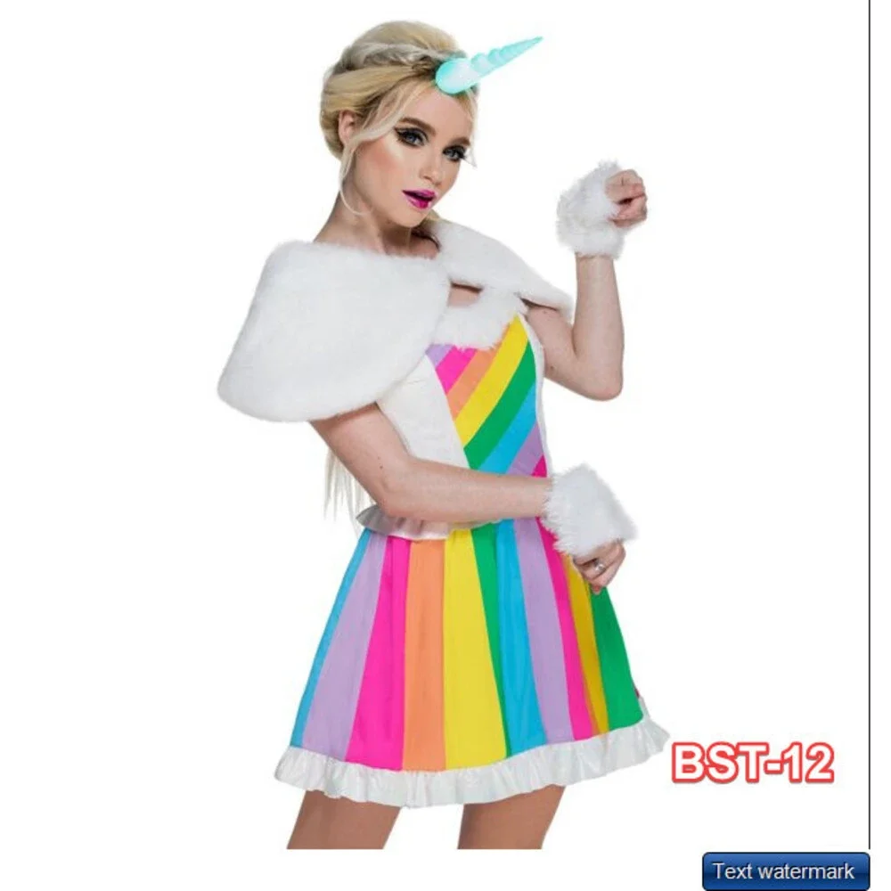 Melonhopper Rainbow Rider Unicorn Costume, Rainbow Pride XS